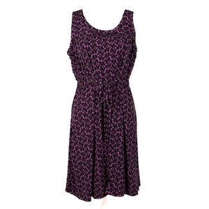 Daisy Fuentes Purple & Black Animal Print Mini Dress, Size M
